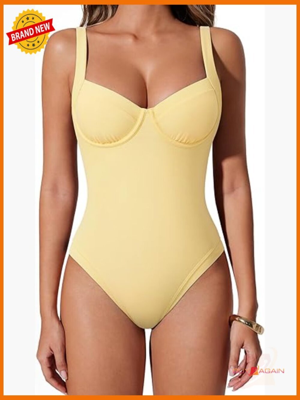 Sexy Underwire One Piece Swimsuit Color Block Cutout Bathing Suit Push Up